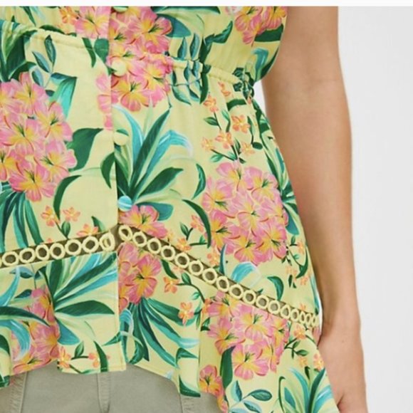 Farm Rio Ruffled Floral Tank top Anthropologie blouse M NWT - Picture 5 of 15